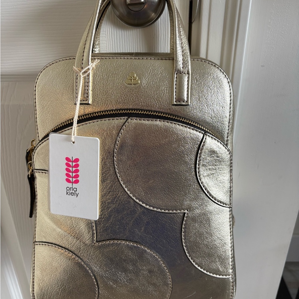 Orla Kiely Emilia Petite Backpack Metallic Gold NWT